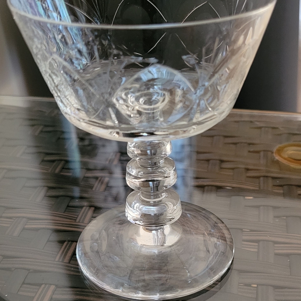 Rock Sharpe-(4) "Viceroy" etched Sherbert glasses - Picture 4 of 5